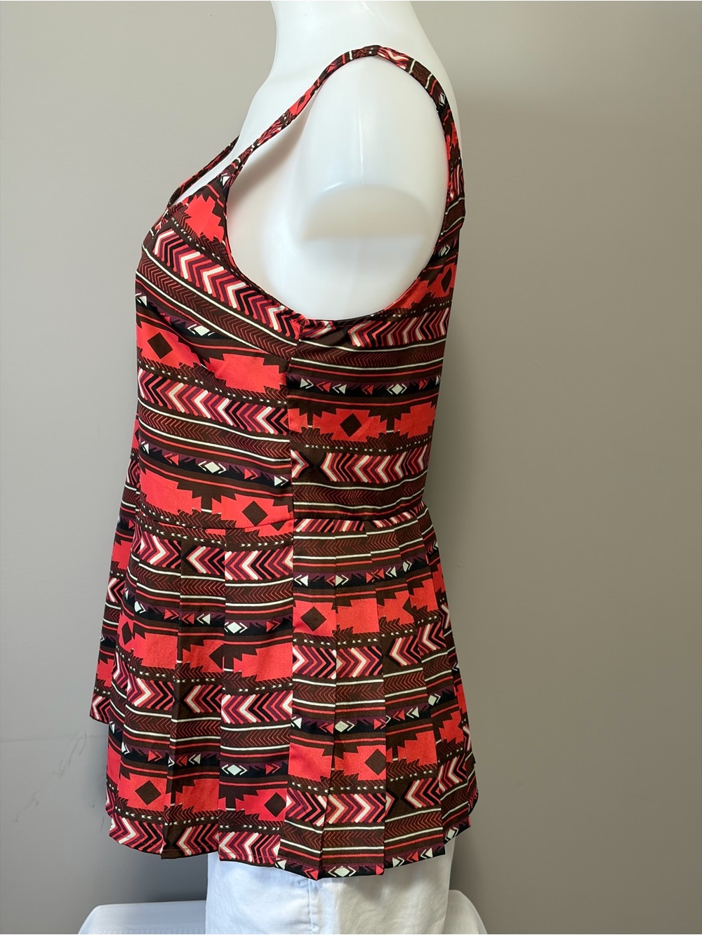 Volcom Red Aztec-Pattern Scoop Neck Tank - Picture 3 of 8